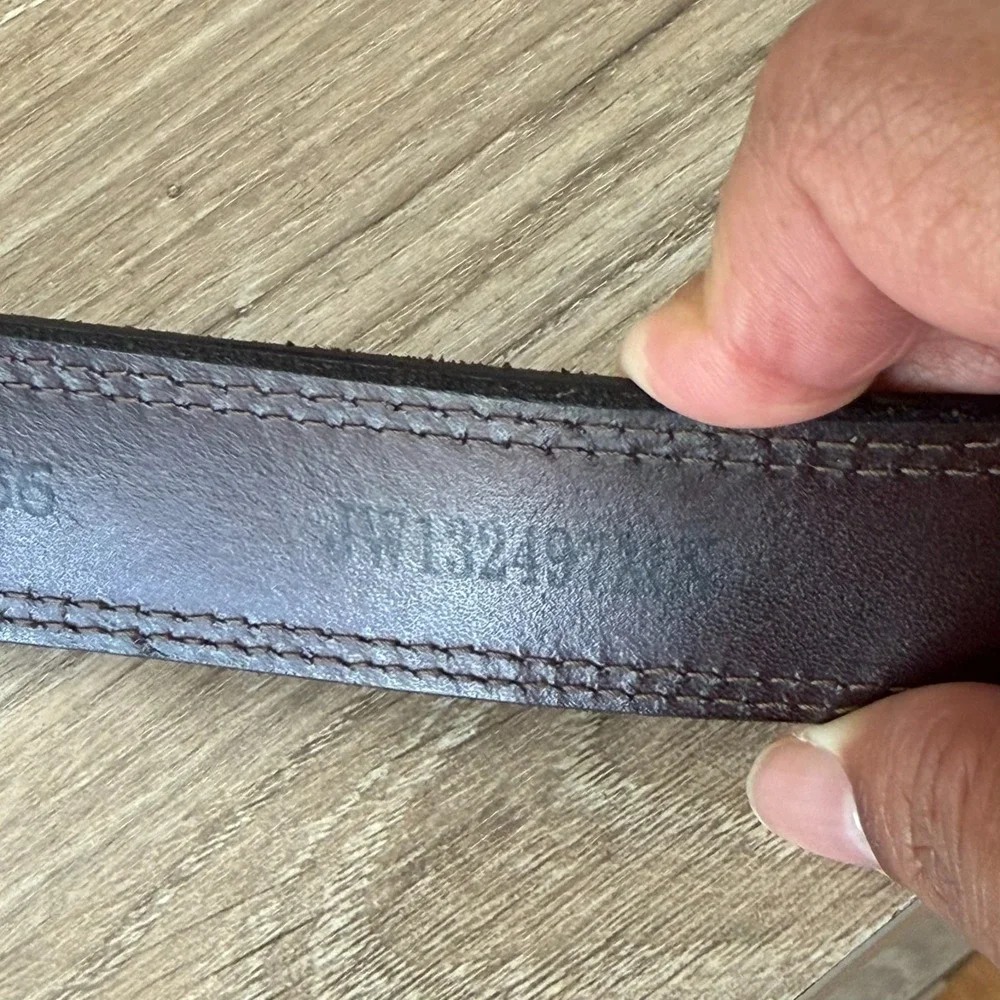 John W. Nordstrom Men's Brown Cahemere Suede Belt Leather Silver Buckle Size 36